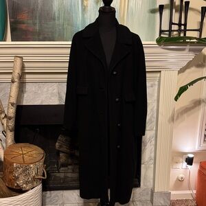 Elegant 100% Cashmere Black Men's Trench Coat.
